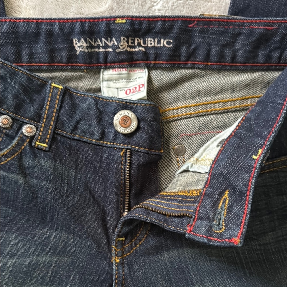 NWT Banana Republic Premium Denim Classic Straight Leg Jeans 2 P Made in USA